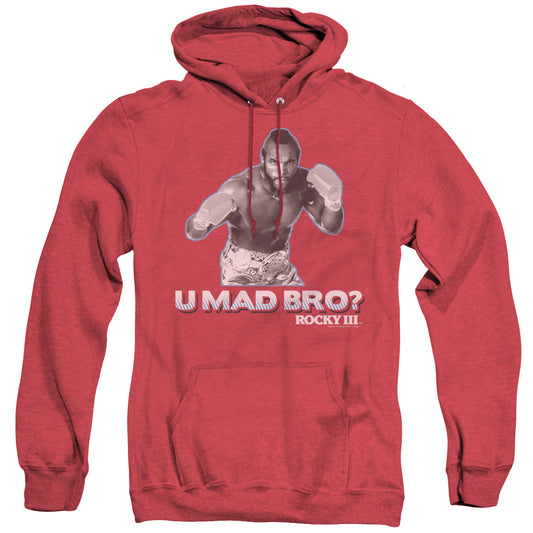 Rocky III U Mad Bro Heather Mens Hoodie Red
