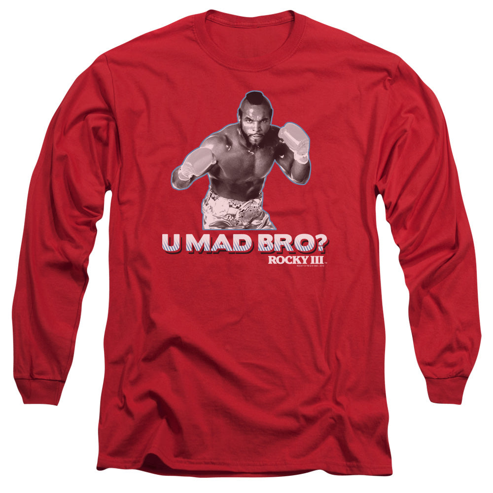Rocky III U Mad Bro Mens Long Sleeve Shirt Red