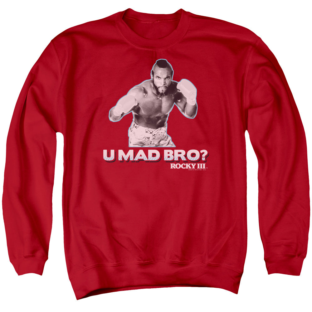 Rocky III U Mad Bro Mens Crewneck Sweatshirt Red
