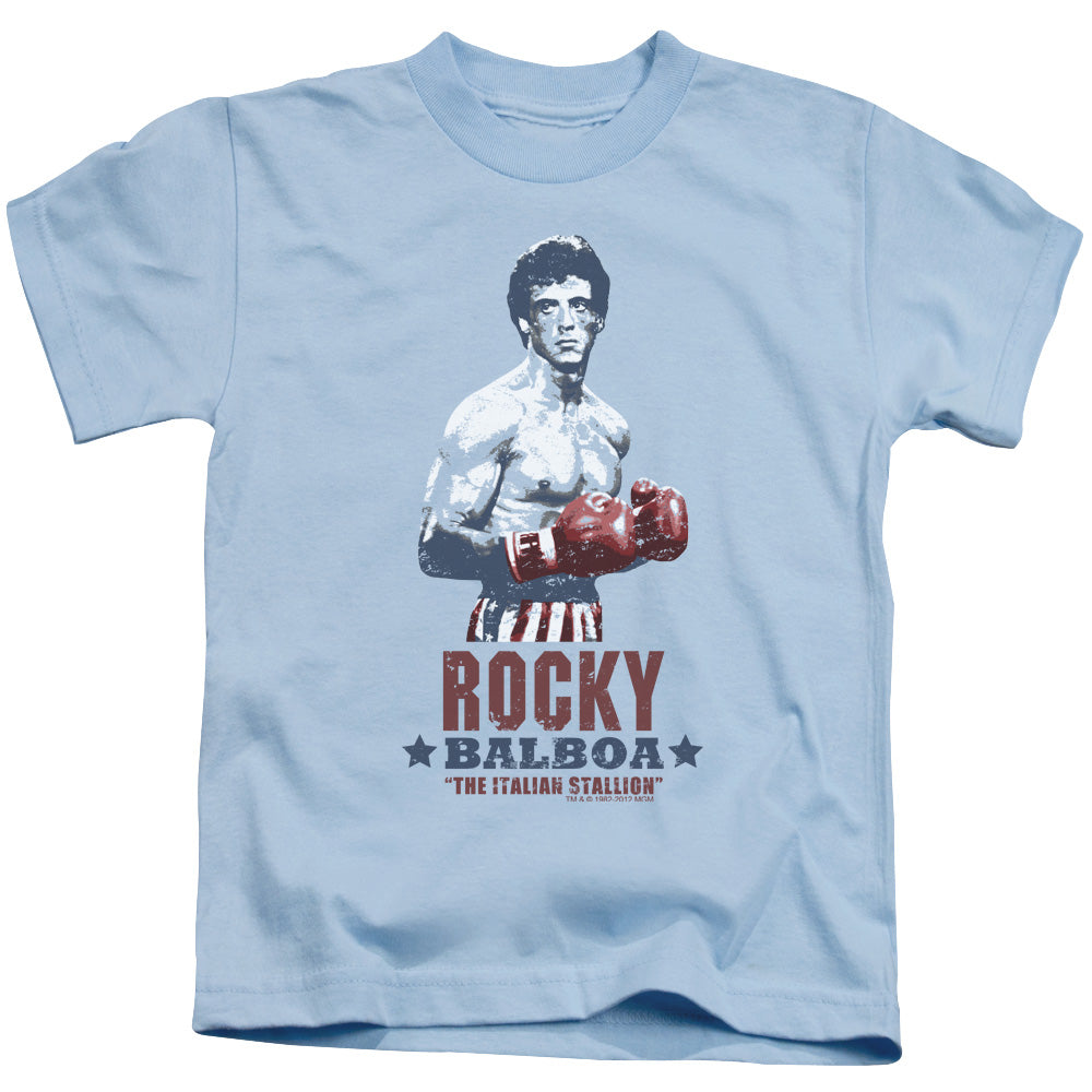 Rocky Balboa Juvenile Kids Youth T Shirt Light Blue