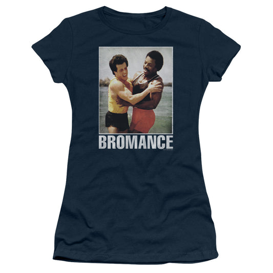 Rocky Bromance Junior Sheer Cap Sleeve Womens T Shirt Navy Blue