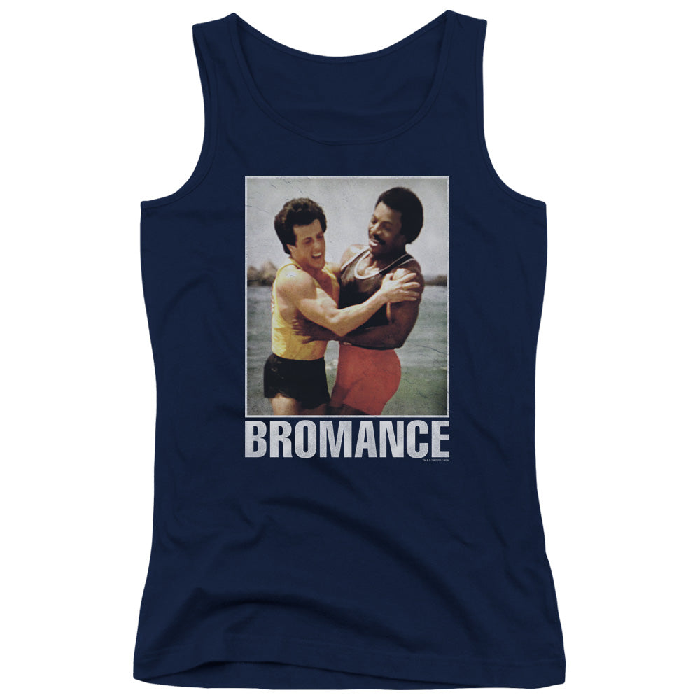 Rocky Bromance Womens Tank Top Shirt Navy Blue