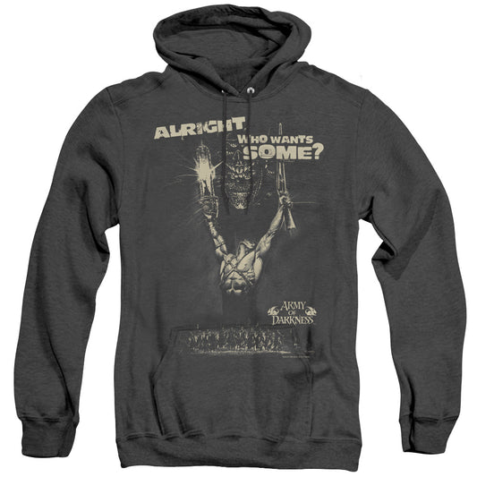 Army Of Darkness Want Some Heather Mens Hoodie Black