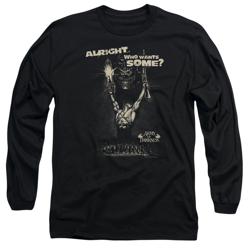 Army Of Darkness Want Some Mens Long Sleeve Shirt Black