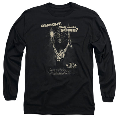 Army Of Darkness Want Some Mens Long Sleeve Shirt Black