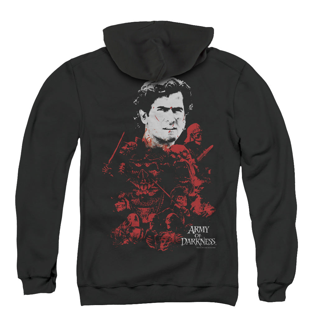 Army Of Darkness Pile Of Baddies Back Print Zipper Mens Hoodie Black