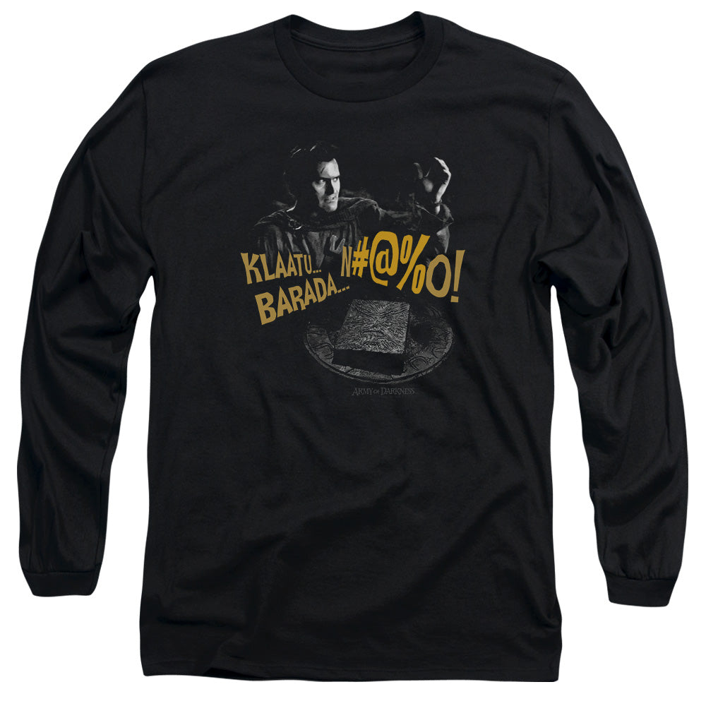 Army Of Darkness Klaatu… Barada Mens Long Sleeve Shirt Black