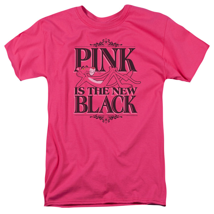 Pink Panther The New Black Mens T Shirt Hot Pink