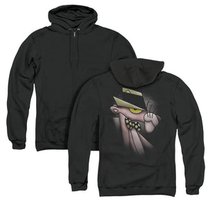 Pink Panther Ooth Panther Back Print Zipper Mens Hoodie Black