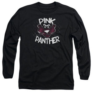 Pink Panther Spray Panther Mens Long Sleeve Shirt Black