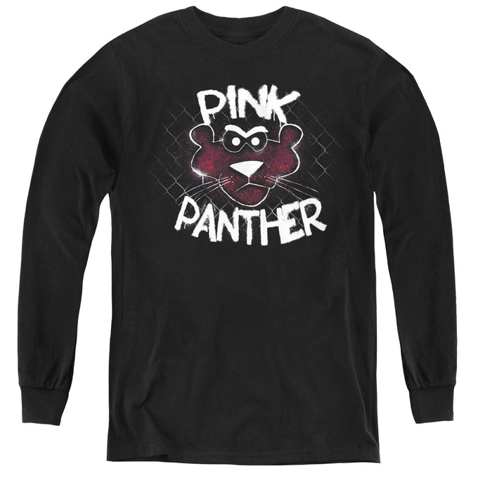 Pink Panther Spray Panther Long Sleeve Kids Youth T Shirt Black