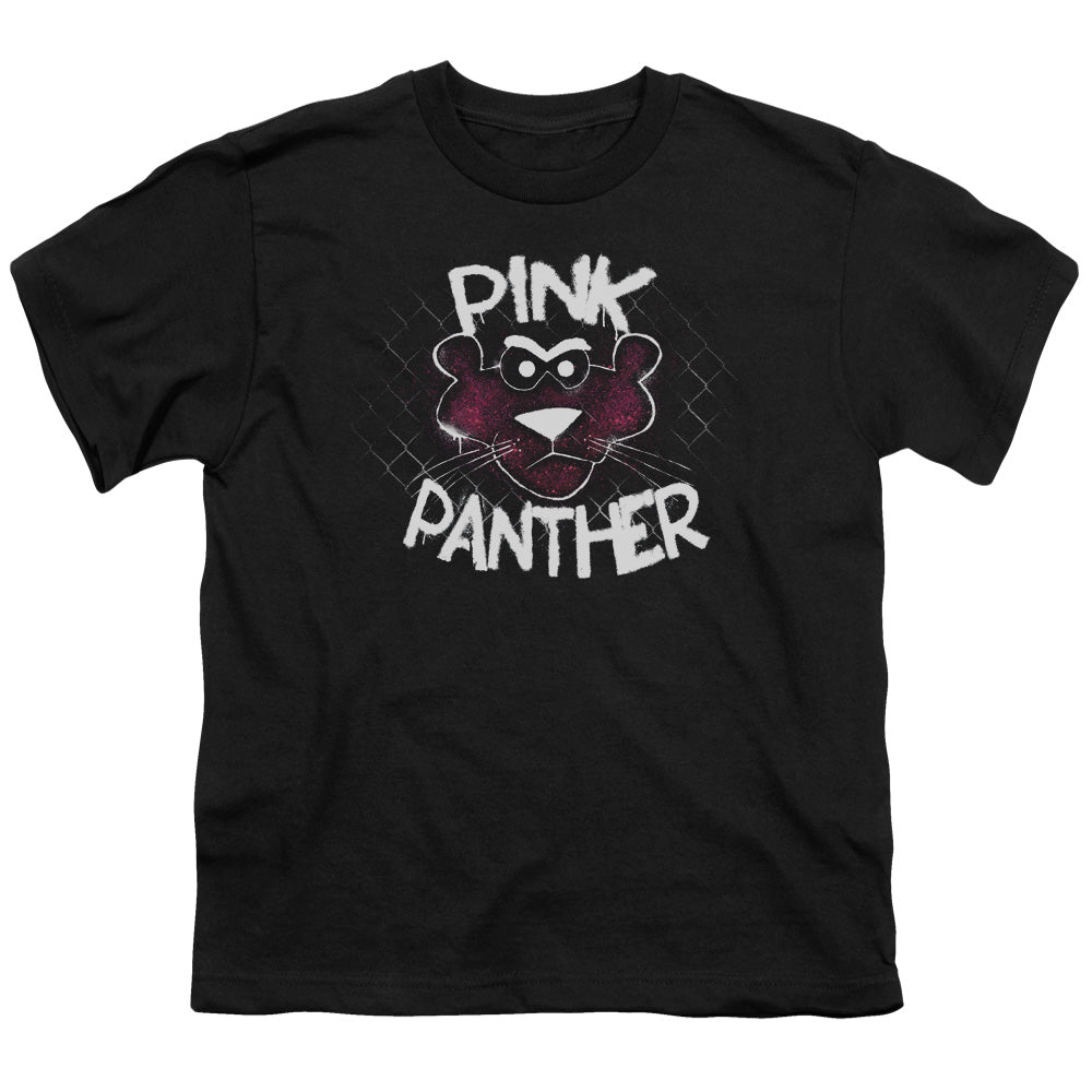 Pink Panther Spray Panther Kids Youth T Shirt Black
