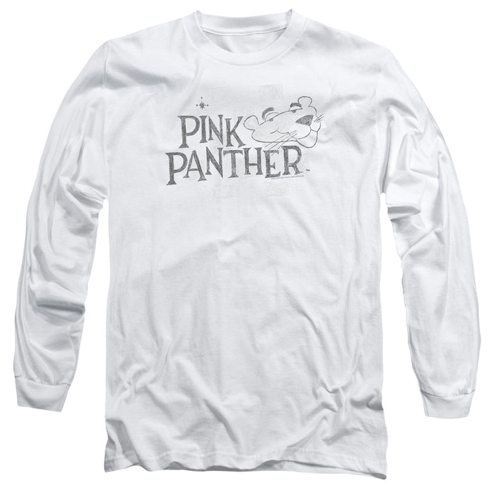 Pink Panther Sketch Logo Mens Long Sleeve Shirt White