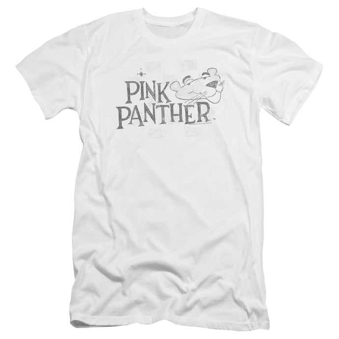 Pink Panther Sketch Logo Premium Bella Canvas Slim Fit Mens T Shirt White