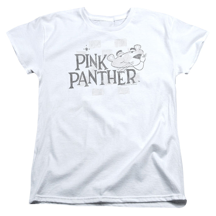 Pink Panther Sketch Logo Womens T Shirt White