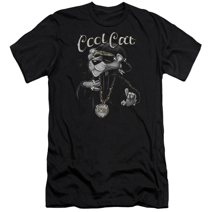 Pink Panther Cool Cat Slim Fit Mens T Shirt Black