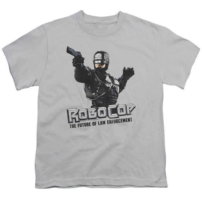 Robocop Future Of Law Kids Youth T Shirt Silver