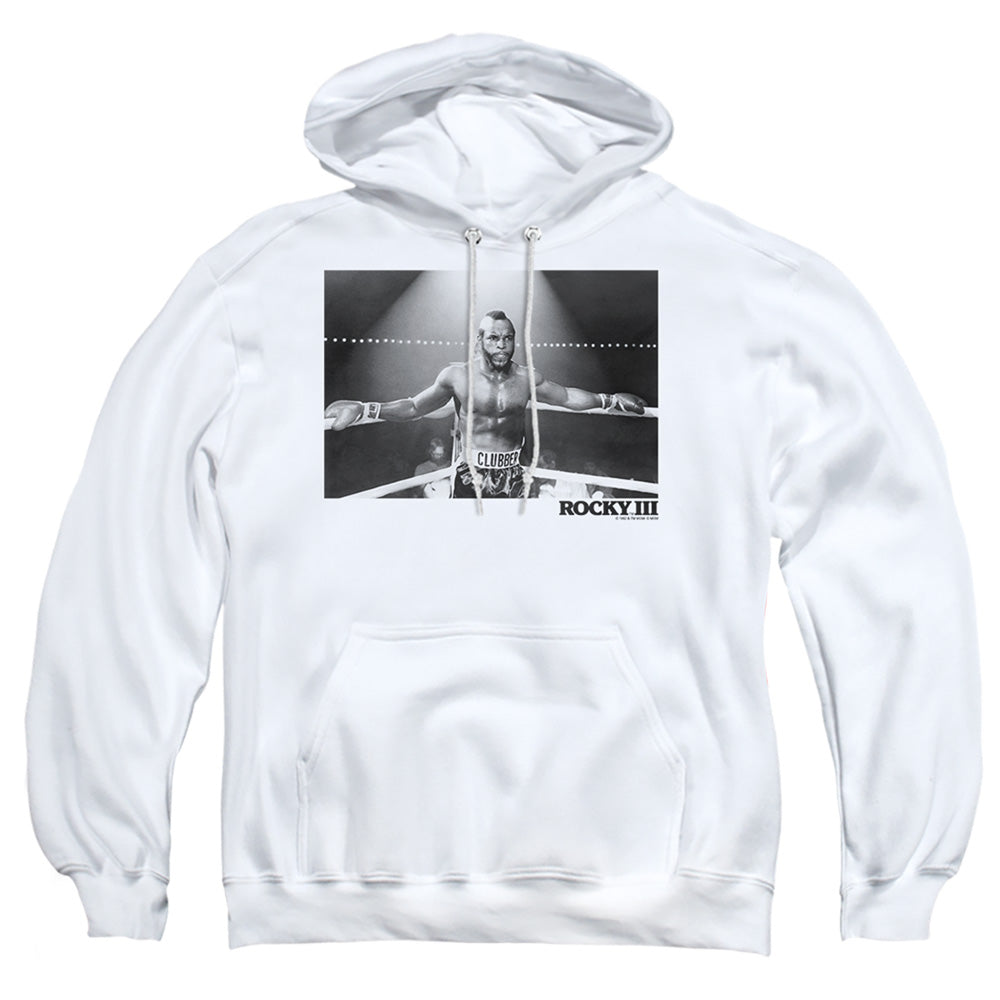 Rocky Iii Clubber Square Mens Hoodie White Officially Licensed