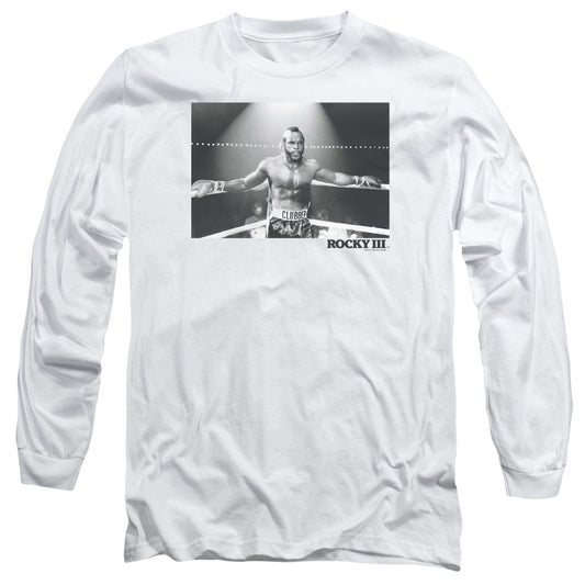 Rocky III Clubber Square Mens Long Sleeve Shirt White