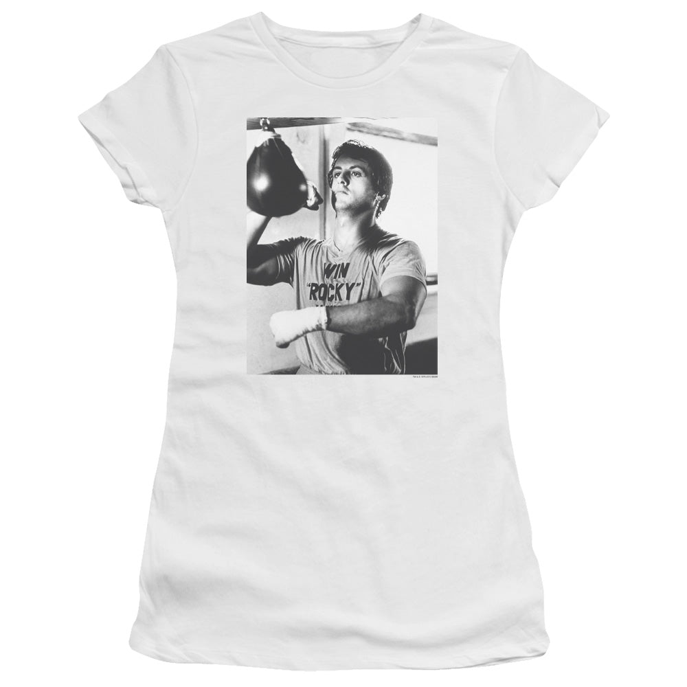 Rocky Square Junior Sheer Cap Sleeve Womens T Shirt White