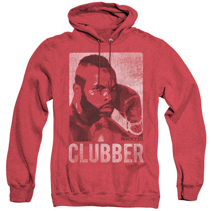 Rocky Iii Clubber Lang Mens Heather Hoodie Red Officially Licensed