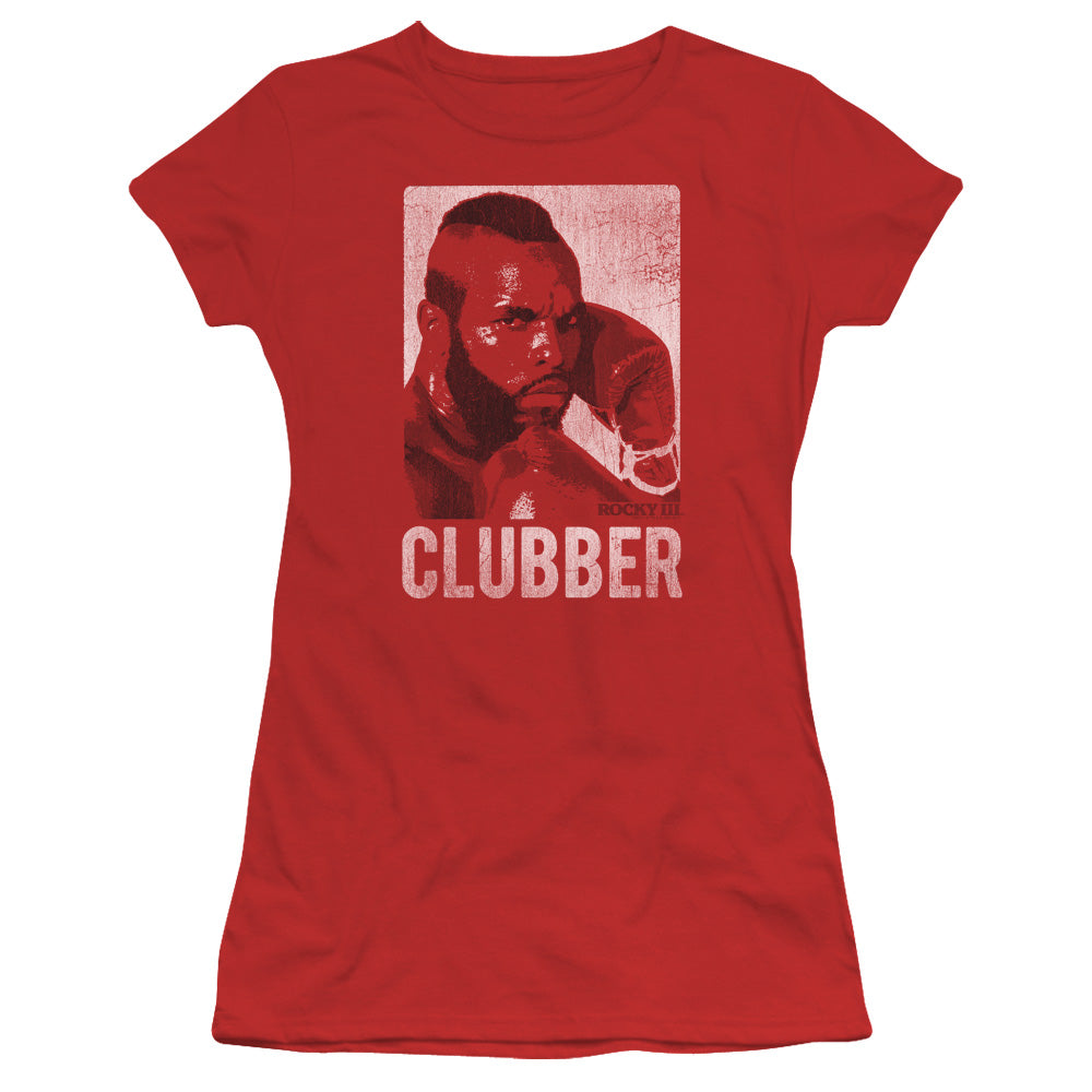 Rocky III Clubber Lang Junior Sheer Cap Sleeve Womens T Shirt Red