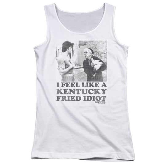 Rocky Fried Idiot Womens Tank Top Shirt White