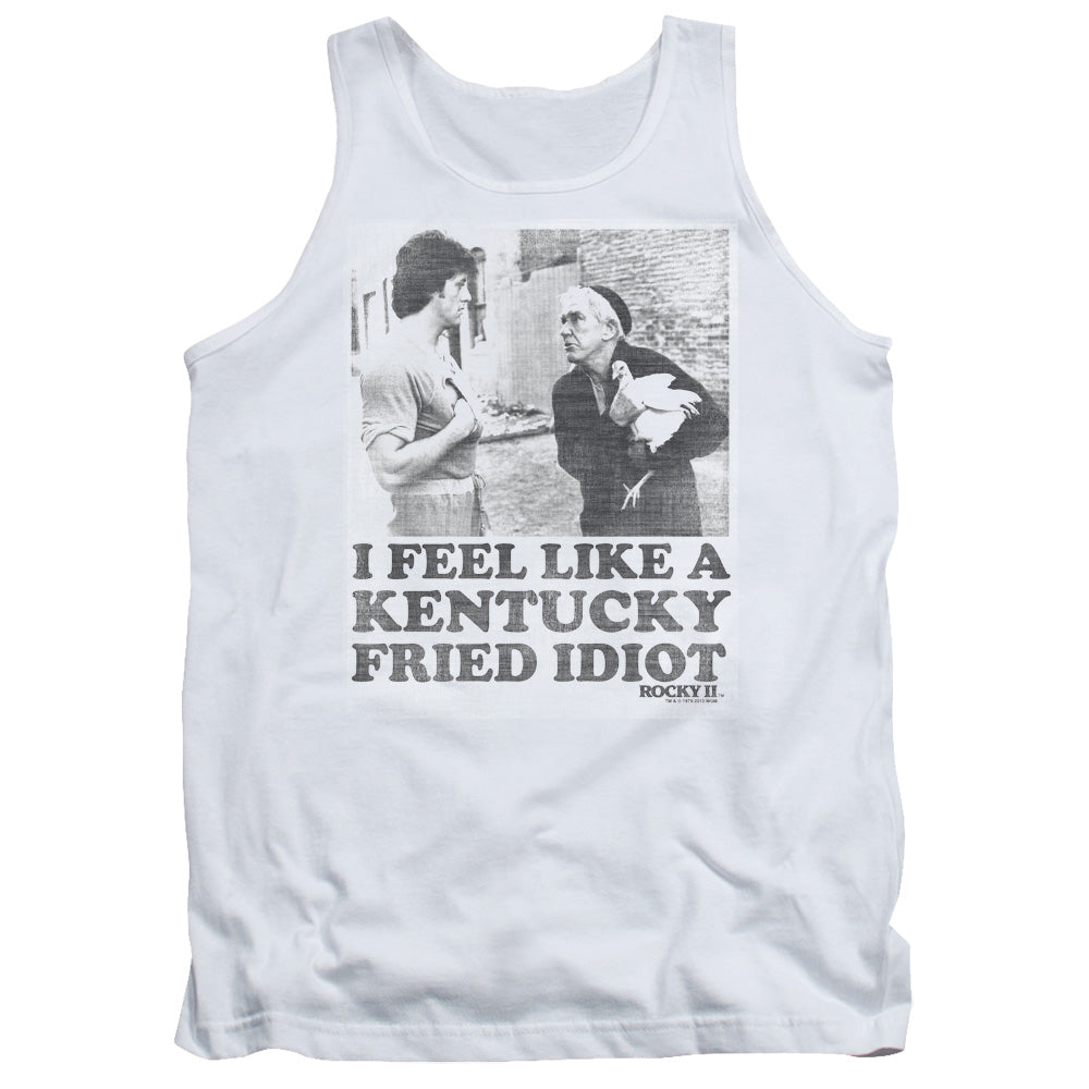 Rocky Fried Idiot Mens Tank Top Shirt White