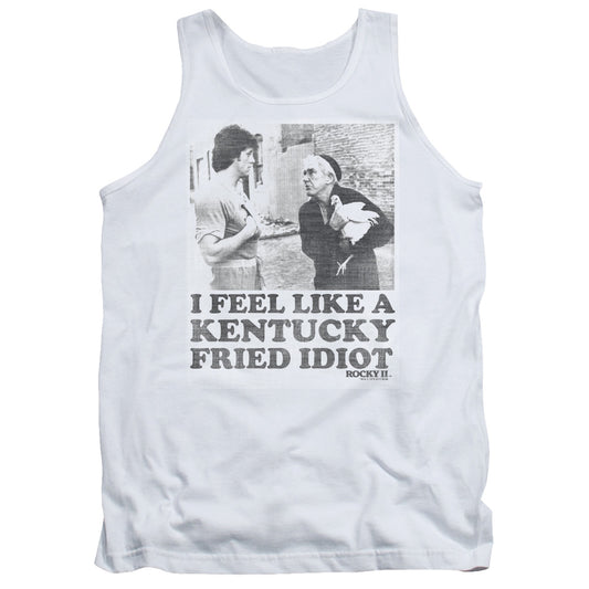 Rocky Fried Idiot Mens Tank Top Shirt White