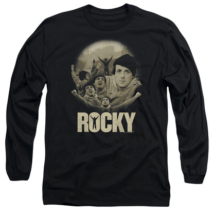 Rocky Feeling Strong Mens Long Sleeve Shirt Black