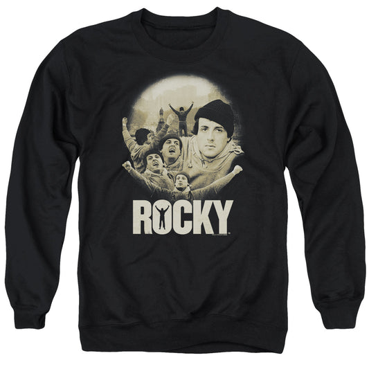 Rocky Feeling Strong Mens Crewneck Sweatshirt Black