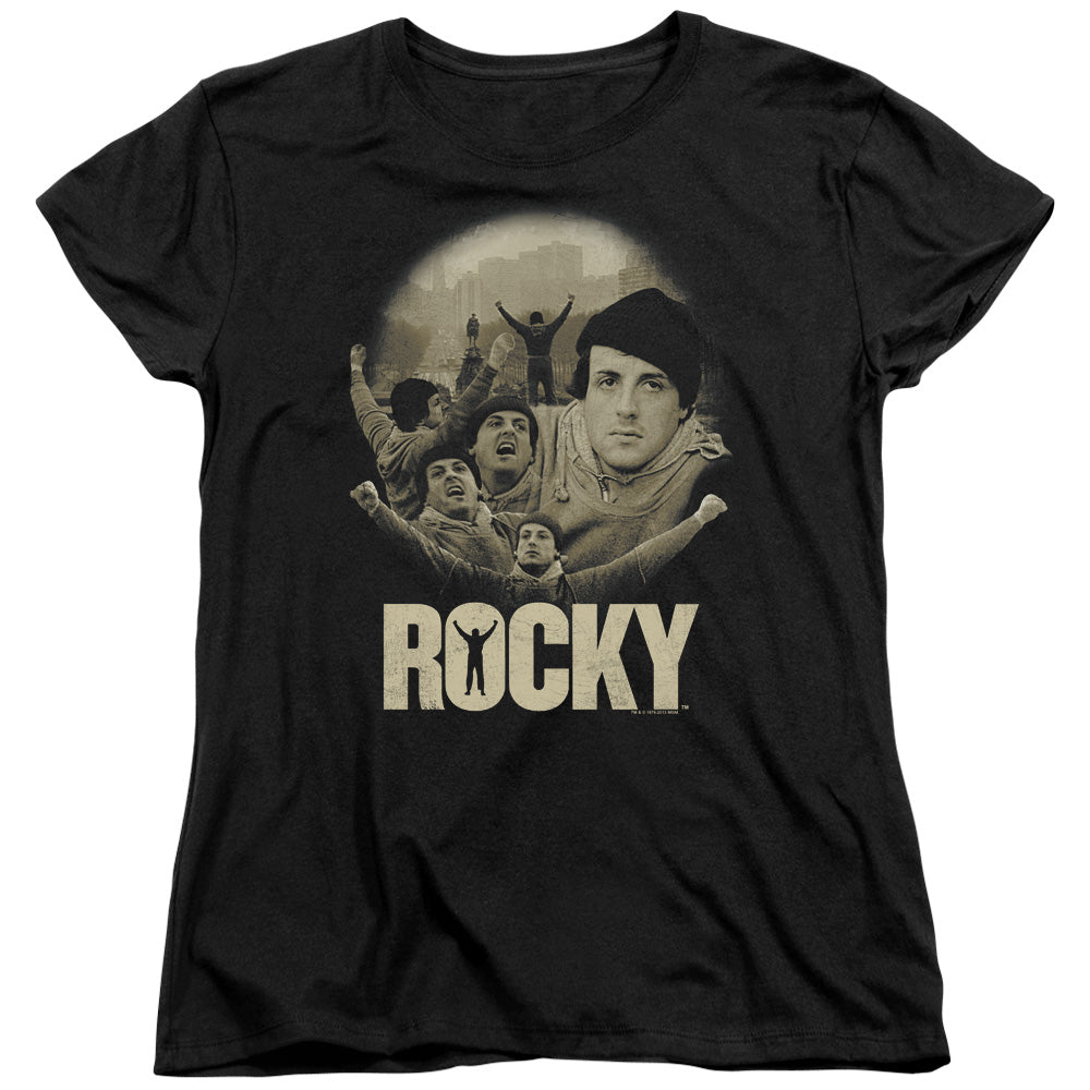 Rocky Feeling Strong Womens T Shirt Black