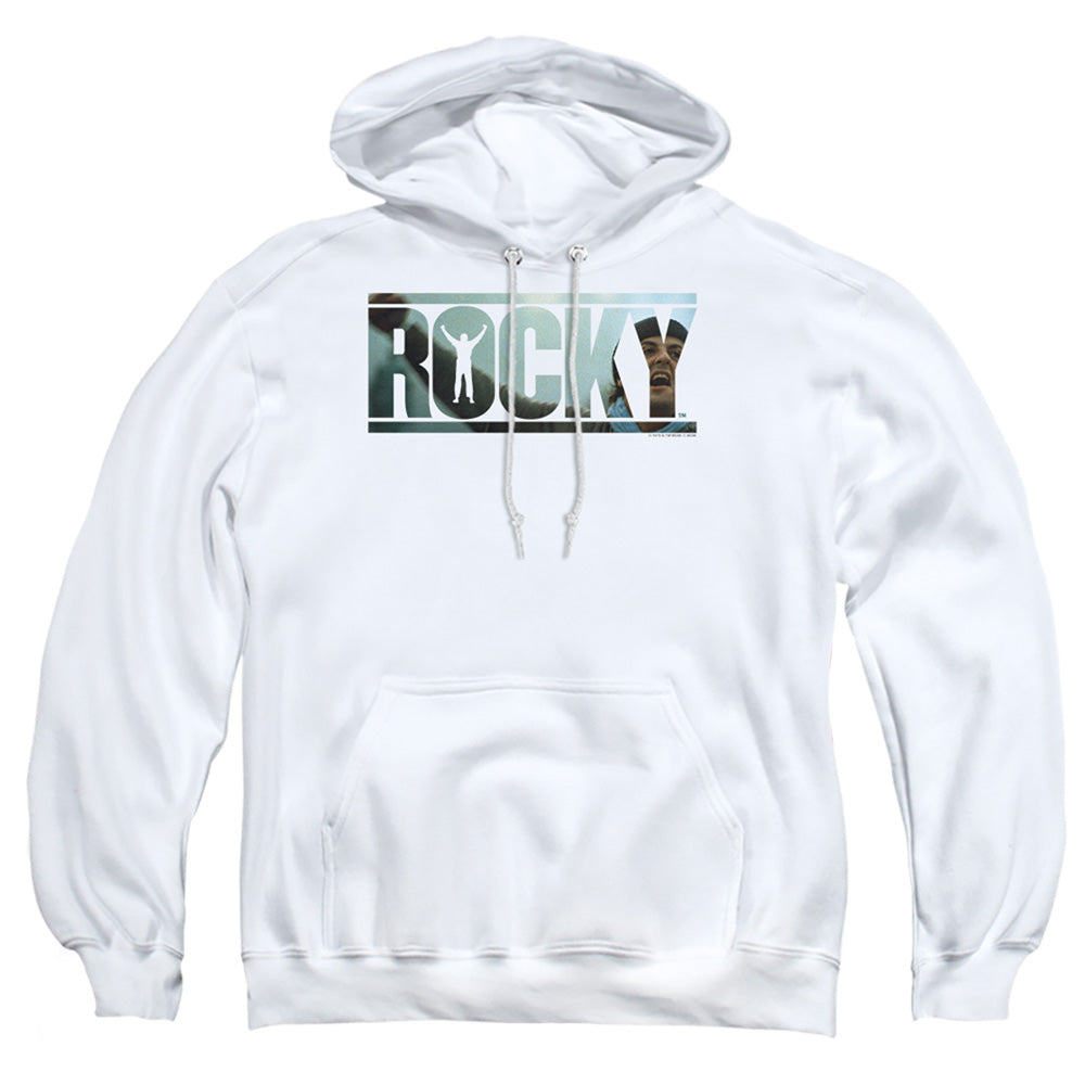 Rocky Cutout Logo Mens Hoodie White Officially Licensed