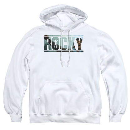 Rocky Cutout Logo Mens Hoodie White Officially Licensed