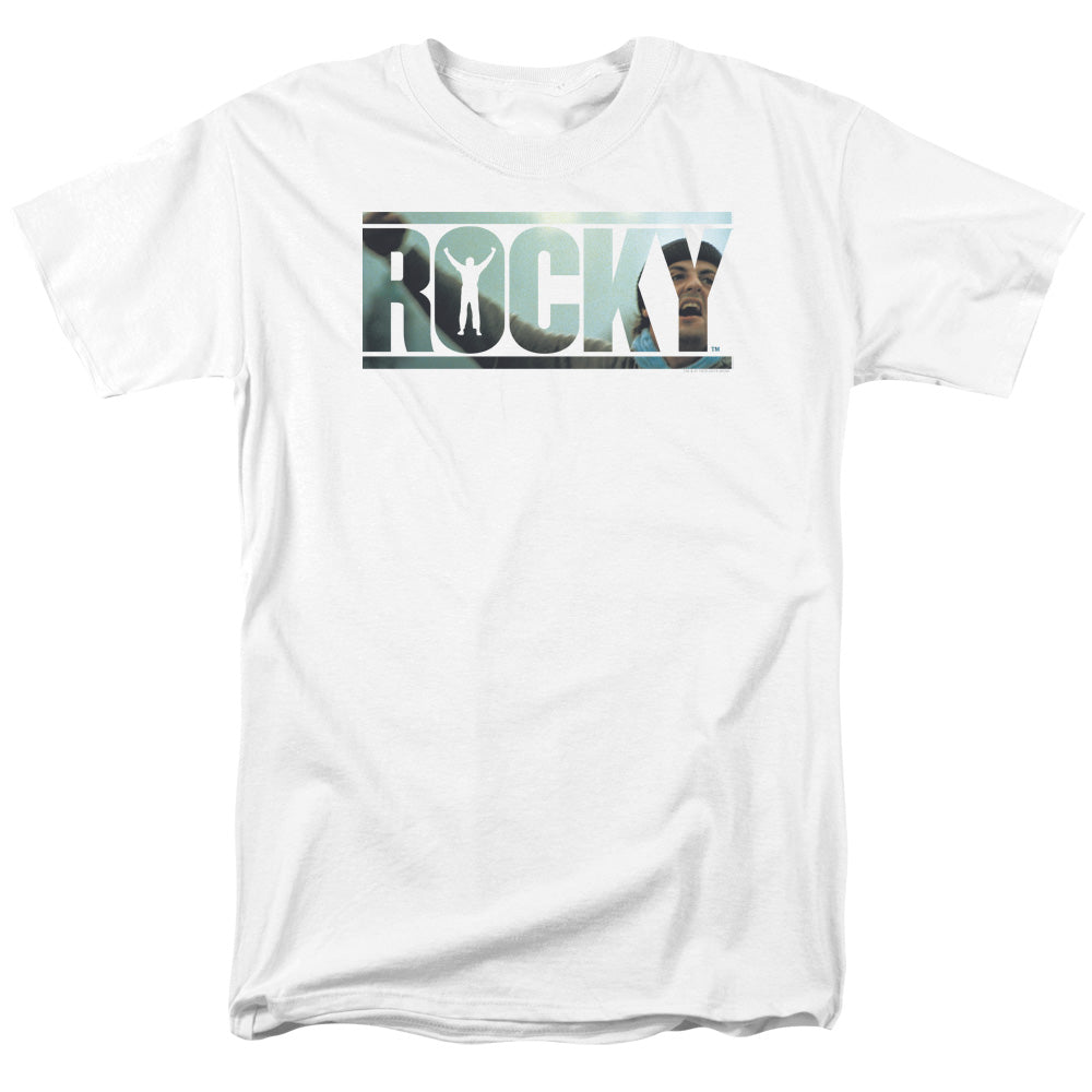 Rocky Cutout Logo Mens T Shirt White Officially Licensed