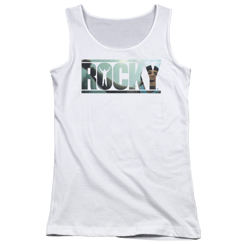 Rocky Cutout Logo Womens Tank Top Shirt White