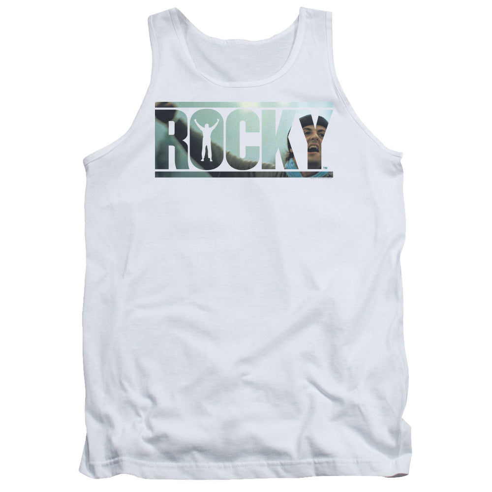 Rocky Cutout Logo Mens Tank Top Shirt White