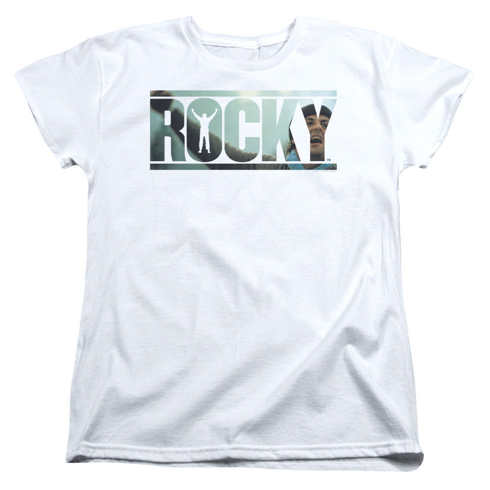 Rocky Cutout Logo Womens T Shirt White