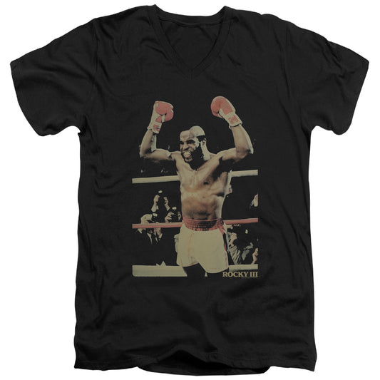 Rocky III Clubber Mens Slim Fit V-Neck T Shirt Black