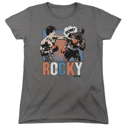 Rocky Rocky Pow Womens T Shirt Charcoal