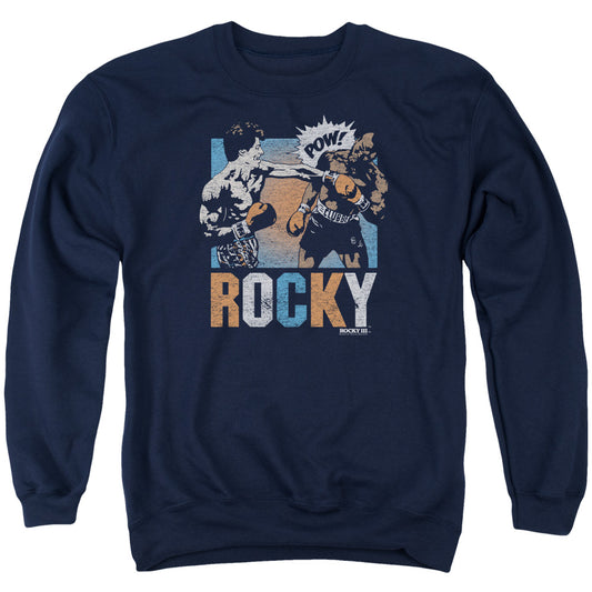 Rocky Rocky Pow Mens Crewneck Sweatshirt Navy Blue