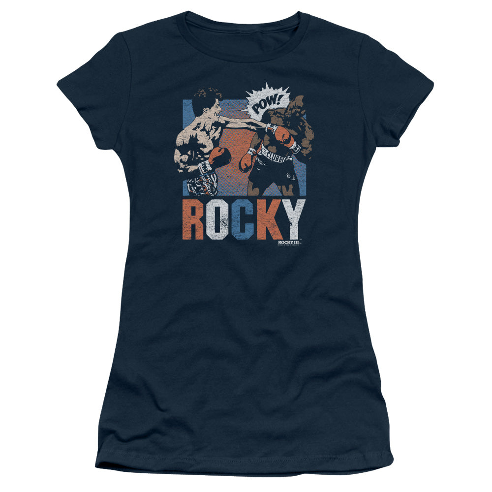 Rocky Rocky Pow Junior Sheer Cap Sleeve Womens T Shirt Navy Blue