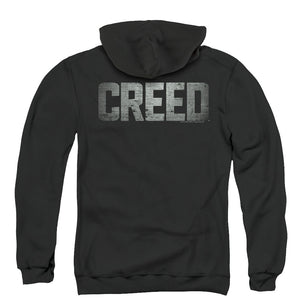 Creed Logo Back Print Zipper Mens Hoodie Black