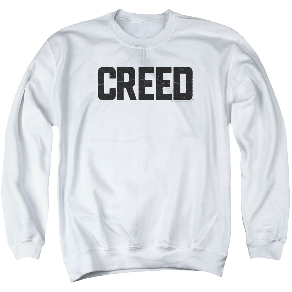 Creed Cracked Logo Mens Crewneck Sweatshirt White