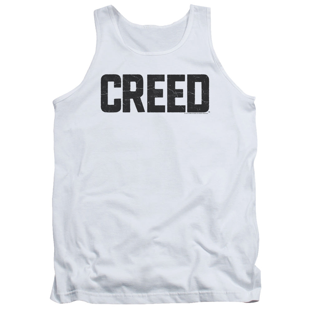 Creed Cracked Logo Mens Tank Top Shirt White