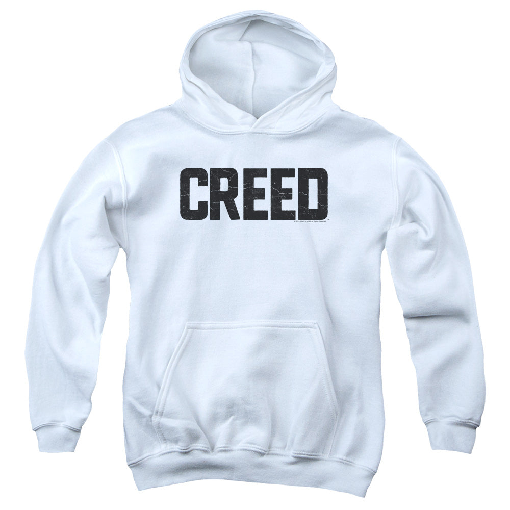 Creed Cracked Logo Kids Youth Hoodie White