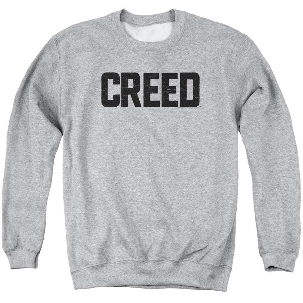 Creed Cracked Logo Mens Crewneck Sweatshirt Athletic Heather