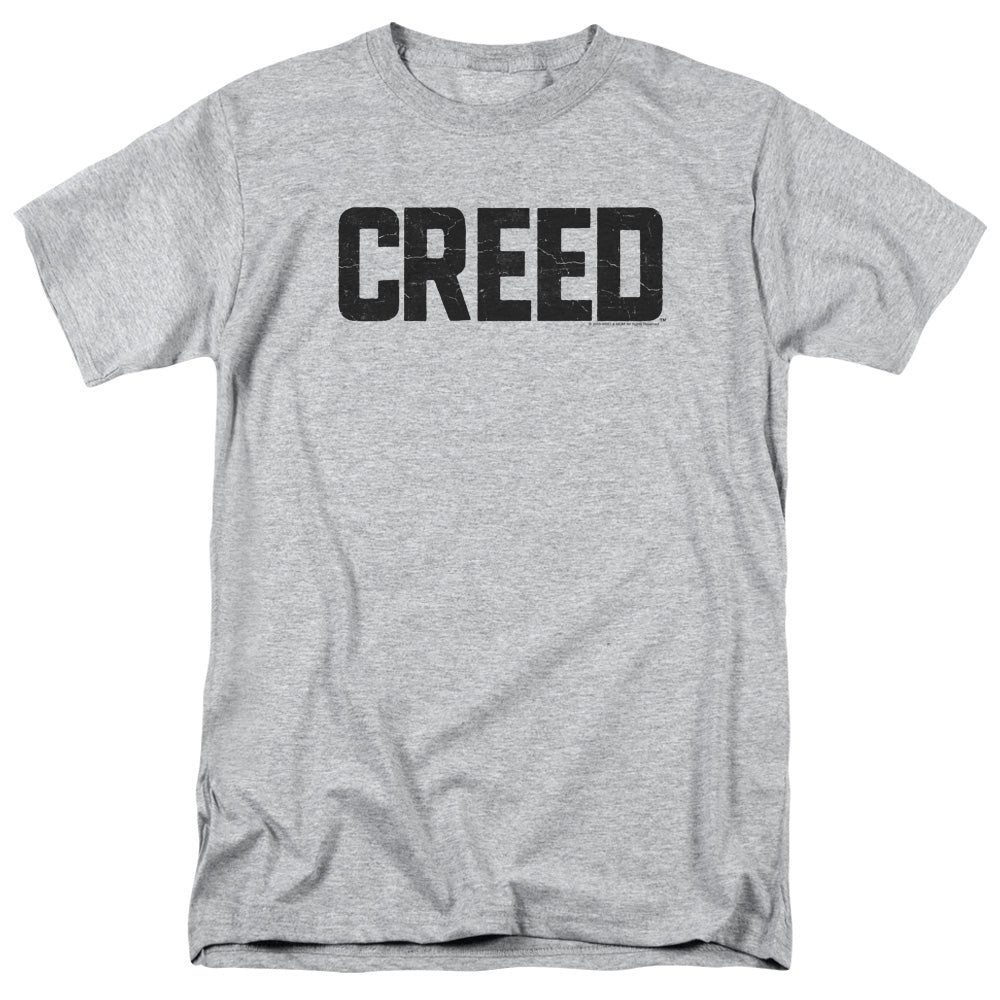 Creed Cracked Logo Mens T Shirt Athletic Heather