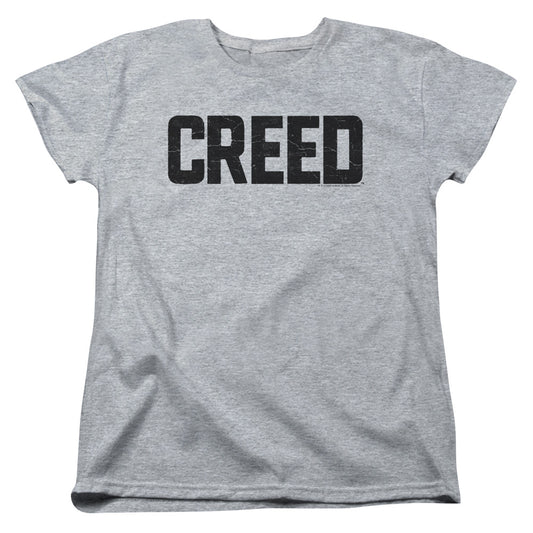 Creed Cracked Logo Womens T Shirt Athletic Heather