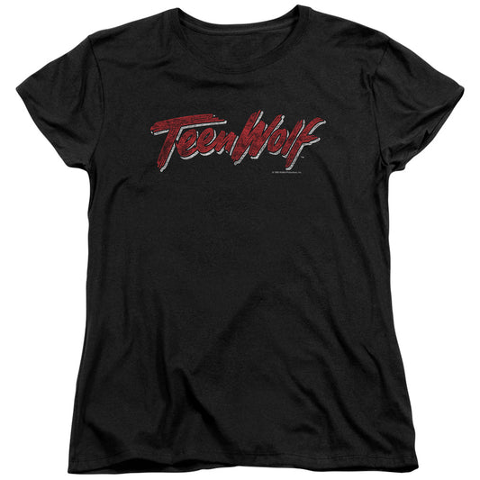 Teen Wolf Scrawl Logo Womens T Shirt Black